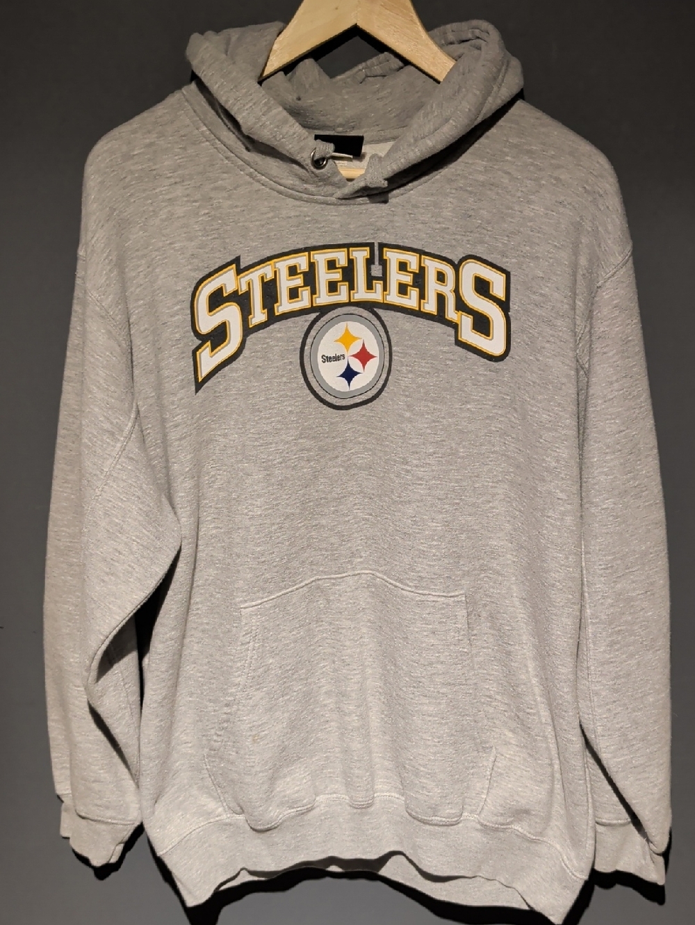 NFL Steelers Gray Hoodie with Gold & Black Logo